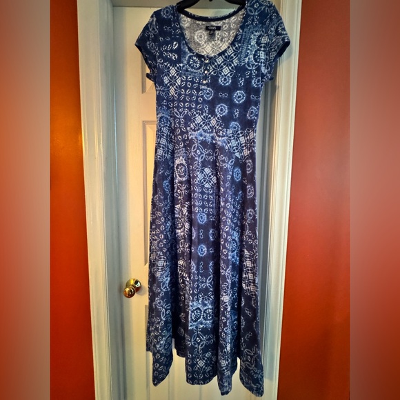 Chaps Blue and White Midi Dress - Picture 1 of 3